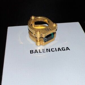 SOLD Balenciaga Gold Ring with Emerald